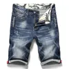 Summer Men's Stretch Short Jeans Fashion Casual Slim Fit High Quality Elastic Denim Shorts Male Brand Clothes 220401