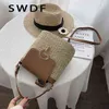 SWDF 여성을위한 새로운 작은 밀짚 양동이 가방 2022 여름 Crossbody 가방 레이디 여행 지갑과 핸드백 여성 어깨 간단한 가방 G220423