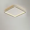 Nordic kare Led Siyah Tavan Işıkları Avize Banyo Mutfak Dekoru Fikstür Oturma Odası Aydınlatma Dökme Balkon Lambası Luces