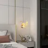 Pendant Lamps Swan chandelier modern light luxury bedroom bedside small chandelier designer creative living room decorative chandeliers