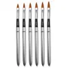 6Pcs set Acrylic Brushes Nylon Hair Nail art Brush Detachable Handle Kolinsky Brushs Pen Gel Builder Carving Dotting Drawing Tools228s
