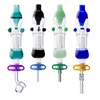 LOVE_E_CIG NC015 HOOFAH SPILL-SOFREBLE BUBBLER RUMMING PIPE 10mm Quartz Ceramic Nail Clip In-Line Core Dab Rig Glass Water Bongs Pipes 4 Model Nails