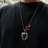 Dark Design Satan Devil Wings Boys Necklace Wings Feather Pendant Titanium Steel Personality Fashion Accessories Jewelry