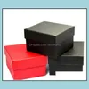 Titta på lådor Fall tillbehör Klockor Fashion Black Red Paper Square fodral med kuddsmycken Display Box Storage Ship Drop Delive3441682