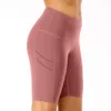 Tenues de yoga Shorts Fitness Sports Leggings Serré Taille haute Taille élastique Poches latérales Vêtements de sport Femmes Sous-vêtements Pantalons d'exercice en cours d'exécution