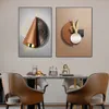 Nordic Schwarz Gold Blatt Leinwand Poster Abstrakte Geometrie 3D Visuelle Wand Kunst Malerei Drucke Bilder für Morden Wohnzimmer Dekor