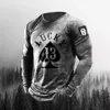 Poker A Print T Shirt Long Sleeve Winter O Neck Soft Top Men S Fashion Skull Us Vintage Cotton Comfortable Clothes 220712