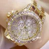 2022 femmes Quartz diamant luxe haut marque montre-bracelet mode Ladi bijoux montre en or Rose