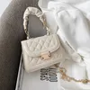 Crossbody Bags 2022Folding Handle Stone Patent White Crossbody Bags For Women Small Handbag Mini Bag Leather Hand Ladies Shopper Shoulder