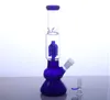 11 inch Hookah glass beaker bong with 4 arms tree perc water pipe smoking bubbler green, blue, pink, clear WP-2