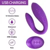 Trådlös vibrator Vuxenspel för par USB -laddningsbar dildo g Spot Silicone Stimulator Dubbel U Vibratorer Sexiga leksakskvinnor