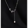 Collane con perline Nuova collana a catena scintillante color argento alla moda Butte