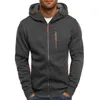 Hooded Jackets Casual Zipper Sweatshirts Men Women Zip Up Hoodie Warm Fleece Black Grey Tracksuit Cord Pocket Colthing Cheap L220725