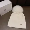 Beanie/Skull Caps Winter Brand Female Fur Pom Poms Hat For Women Girl 's Knitted Beanies Cap Thick Skullies BeaniesBeanie/Skull