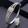 Collier de boucles d'oreilles Accking Luxury Unique African Bangle Ring Set Bijoux pour femmes Mariage Cumbic Zircon Crystal CZ Dubai Bri986127900