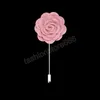 Flor de flores artesanal Broche de pino de veludo sólido Fazinha de tecido Flower Lapeel Pin Acessório para colarinho de camisa Colta