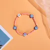 Multicolore mauvais œil Bracelet ensemble amoureux mignon été plage bijoux doux polymère argile disque élastique Bracelets pour femme