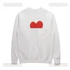 디자이너 CDGS 클래식 까마귀 패션 재생 리틀 레드 복숭아 하트 프린트 남성과 여성 스웨터 라운드 넥 티셔츠