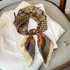70 70 cm Koreaanse print zonnebrandcrème Silk sjaals Fashion Kerchief Luxury Hoofdklasse Lattice Square Shawl Bandanna Foulard