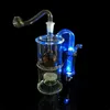 Bruciatore a nafta Pipa da fumo Gorgogliatore Tubi ad acqua Set di narghilè Bong in vetro Luci a LED Cambia Dab Rig Bong Percolatore in vetro Shisha 10mm Ciotola per tabacco Tubo in silicone all'ingrosso