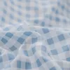 Bedding Sets Modern Plaid Quilt Cover Pillowcase Bed Flat Sheets Blue Duvet Twin Full Double Single Girls BedclothesBedding