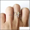 حلقات الكتلة خطاب المجوهرات Sier Band Finger for Women Girl Party Gift Wholesale 0012WH Drop Delivery 2021 Micwx