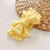 Big Bow Headband Newborn Girl Solid Knitted Hair Bands Topknot High Elastic Kids Braided Headwraps