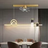 Salle à manger nordique chambre à coucher Lampes suspendues Lampes éclairage intérieur Luminaire suspendu au plafond Ventilateurs de plafond avec