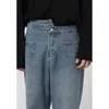 Dżinsy męskie dla mężczyzn Nieregularna talia moda streetwear vintage luźne swobodne proste spodnie dżinsowe męskie koreańskie spodnie