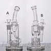 Pure Hookah Bubbler Recycler grube platformy Olej Dabber Glass Water Bongs 14 mm męski staw shisha rurki palenia Bong Recycler