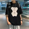 Privathinker Flock Printing Orso Mens Tshirt manica corta oversize maschile Tops Estate Casual unisex Tees Abbigliamento coreano 220613