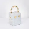 Sac d'embrayage en cristal de boîte en acrylique Femme Femme Perle Handle nouveau-nouveau Pourse de mariage et sacs à main Designer 220610
