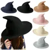 Feanie/crânio Caps 2022 Mulheres Modern Witch Hat Capatable Traje Sharp Sharp Point Felt Halloween Party Hats Hats Warm Autumn Winter Cap Pros22