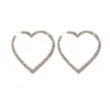 Charm Big Heart Crystal Hoop örhängen för kvinnor Bijoux Geometric Rhinestones örhängen Uttalande Smyckesgåvor GC1178