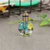 Pendant Necklaces Tree Of Life Luminous Dried Flower Butterfly Glass Ball Rope Chain Pendant Necklace For Women Girls Jewelry Gift GC969