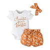 Ensembles de vêtements Vêtements pour bébés pour filles Summer Fashion Lettre Imprimé Bodys Tops Shorts Bandeaux Tenues pour bébés Enfants Bebes Costumes de joggingClo