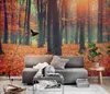 Heimdekoration, Boho-Herbst-Goldwald-Druck, realistischer, großflächiger Wandbehang, geeignet für Schlafzimmer, Schlafsaal, 230 x 180 cm, J220804