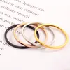 Wedding Rings JHSL 1mm Small Mini Stainless Steel Simple Women Black Rose Gold Color Fashion Jewelry US Size 3 4 5 6 7 8 9 10 Rita22