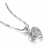 Cristal de luxe CZ coeur pendentif collier ras du cou Original tibétain argent chaîne colliers pour femmes bijoux de mariage cadeaux