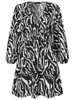 Celmia kvinnor 2022 mode zebra mönster miniklänning sexig v-hals dragsko hög midja sundress trendiga streetwear party vestidos 7 g220510