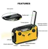 Acil Radyo 2500mAh Güneş Taşınabilir Krank AM Fence ve Cep Telefonu Şarj Okuma Lambası ile Zaman Alıcı