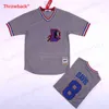 Xflsp GlaA3740 Bull Durham 8 Crash Davis 37 Nuke LaLoosh Honkbal Jersey Stitch Sewn wit grijs