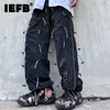 IEFB Drawstring Function Pants High Street Loose Men's Fashion Casual Temperament Wide Leg 9Y3017 220325