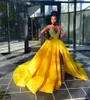 Żółta kantar długi sukienkę na studniówkę dla czarnych dziewczyn 2022 Suknie wieczorowe z koralikami Suknie urodzinowe Suknie urodzinowe
