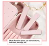 Boxen Tragbare Frauen Mädchen Ohrringe Ohr Stud Organizer Lagerung Fall Display PU Leder Kleine Reise Schmuck Boxen