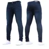 Pantalon pour hommes taille haute fermeture éclair jean extensible décontracté pantalon ajusté homme grande taille pantalon crayon Denim jean slim pour hommes 220813