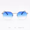 Sonnenbrille Retro -Metall -Halbrahmen -Mode -Gradient für weibliche Fahren Camping Square Farbe hochwertige SonnenglaSessunglasses