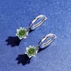 BOEYCJR 925 Snowflake Silver 05ct/1ct Blue Moissanite VVS Fine Jewelry Drop Earrings For Women