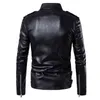 Nuova giacca in pelle casual per la giacca motociclistica in pelle putta per moto maschi con cerniera diagonale con cerniera diagonale giacca in pelle di grandi dimensioni M-5xl L220801