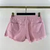 Women's Shorts Designer Womens Vintage Cotton Skirts with Letters Buttons Female Milan Runway High End Brand Girls Pink Hotty Hot Short Pants Clothing CQB9